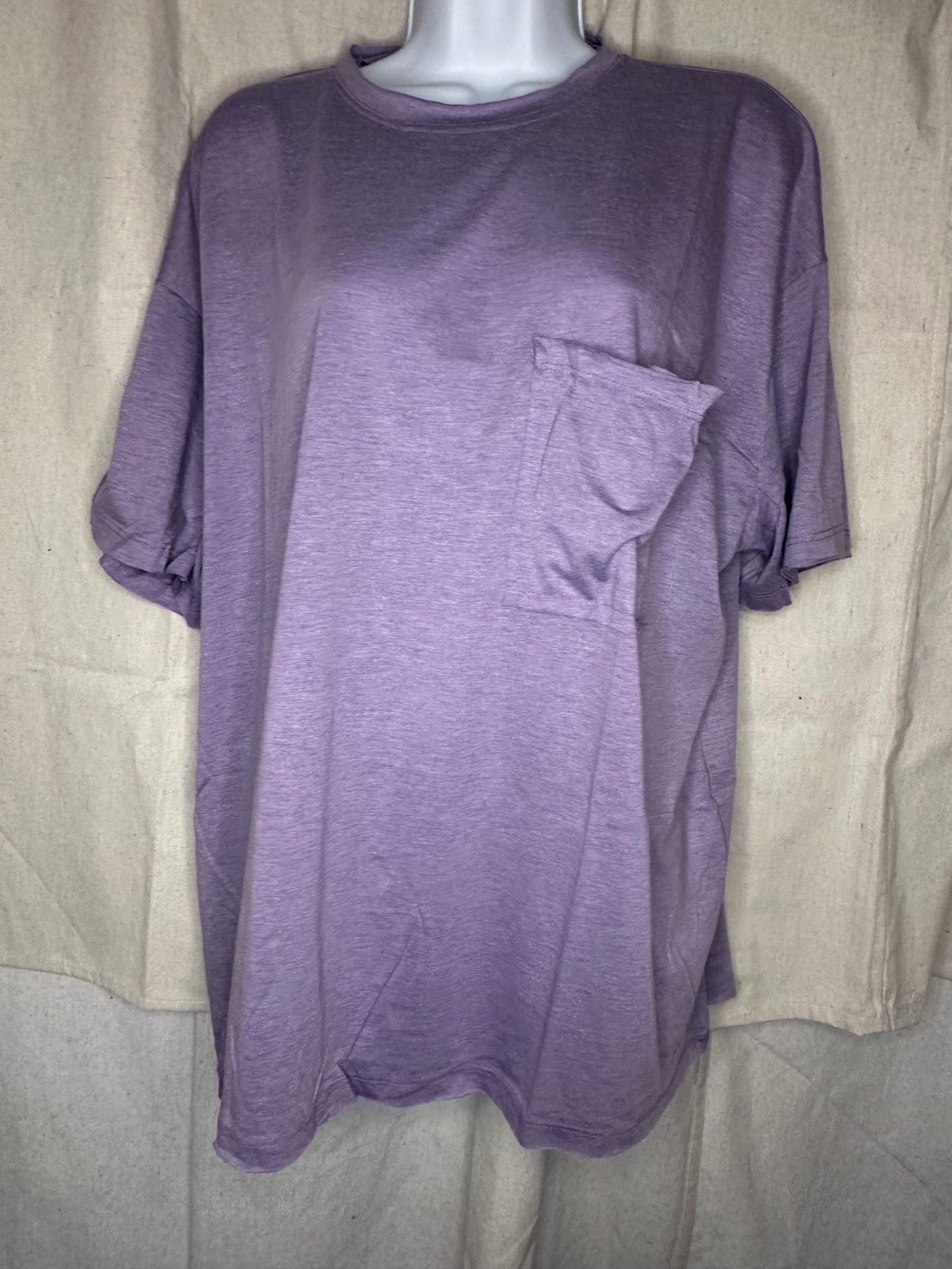 Tri blend oversized front pocket boyfriend tee-Lavender