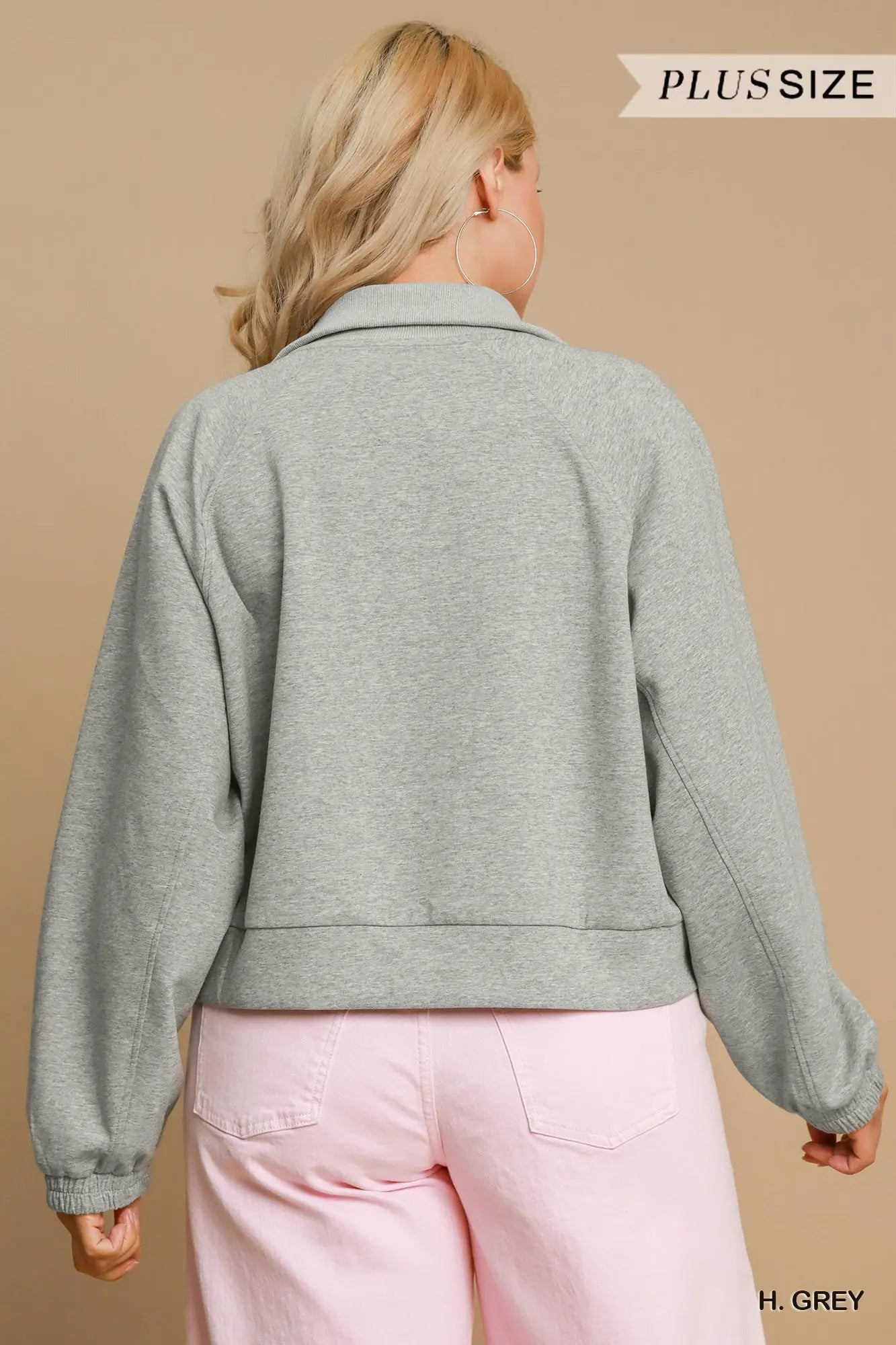 Grey Umgee Half Zip Top