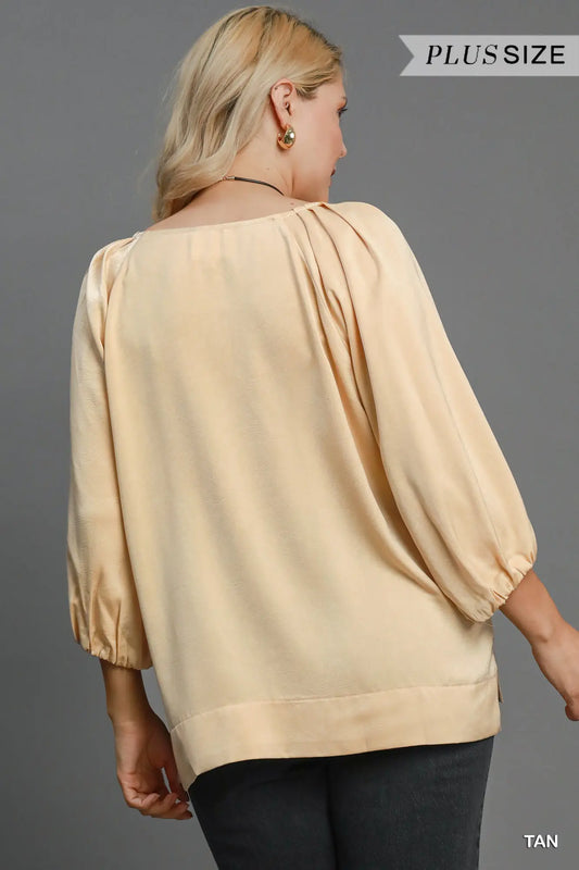 Tan Umgee Long Sleeve Top