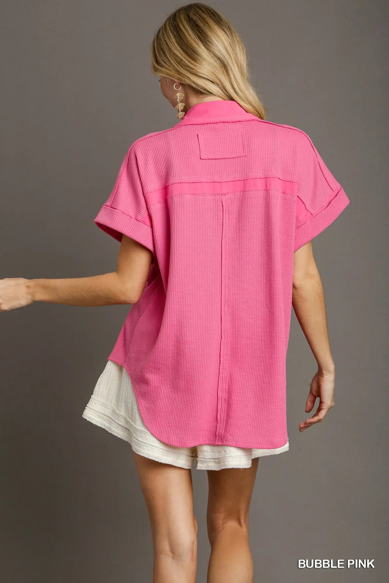Bubble Pink Umgee Button Up