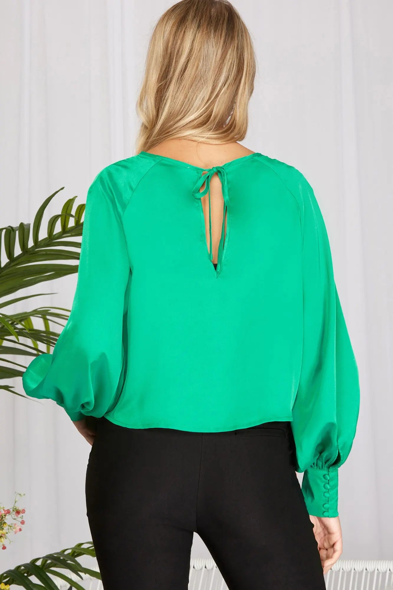 Long Sleeve Satin Top