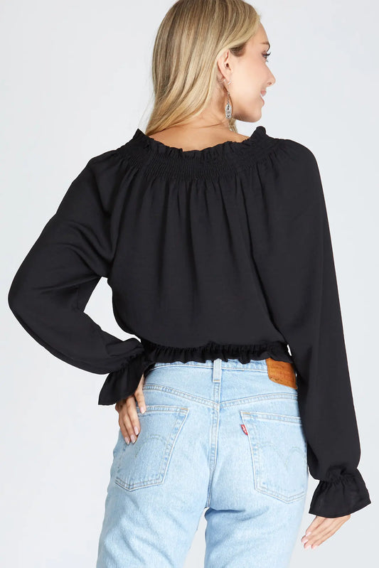 Black Ruffle top