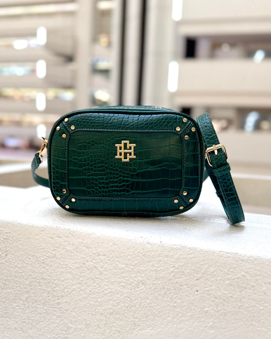 Studded Hunter Green Crossbody