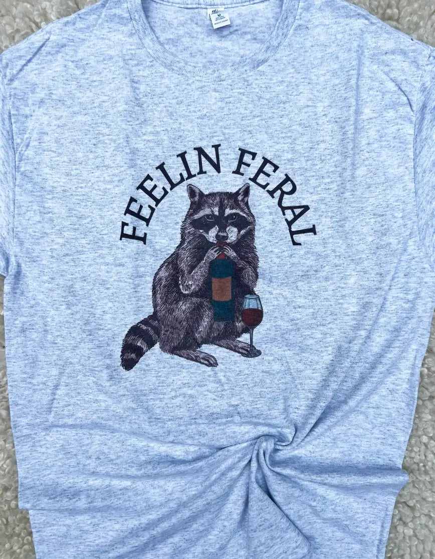 Feeling Feral Racoon Graphic Tee  