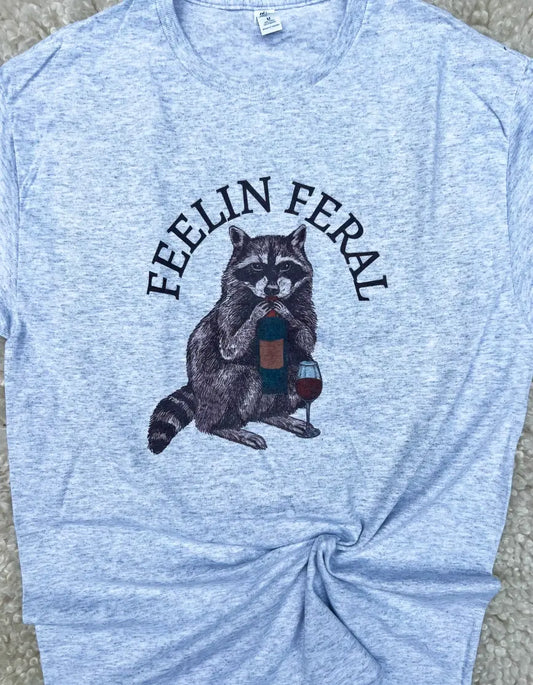 Feeling Feral Racoon Graphic Tee  