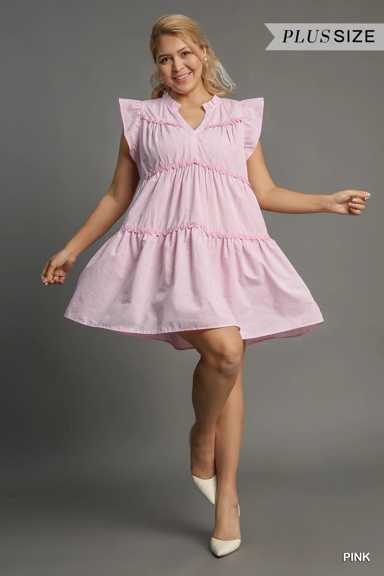 Pink Umgee Ruffle Dress