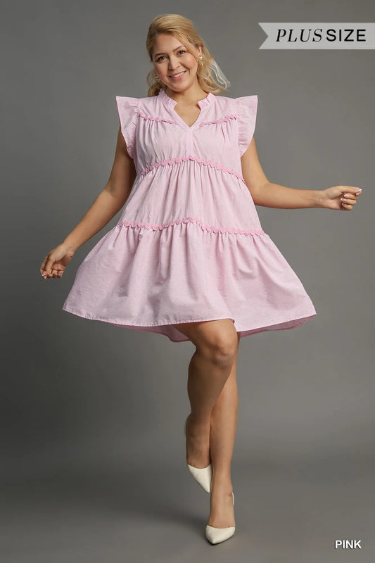 Pink Umgee Ruffle Dress