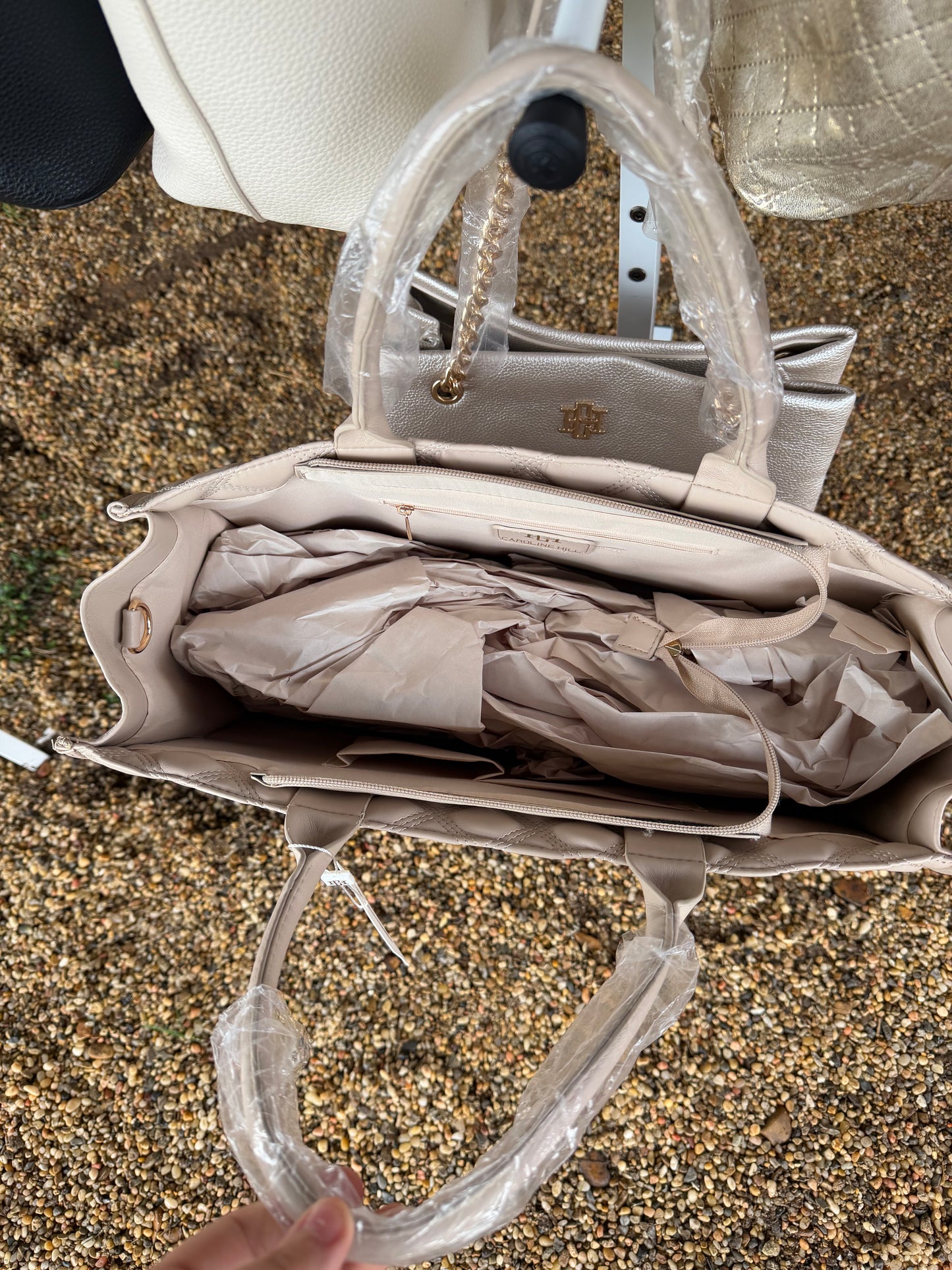 Nude Quilted Tote Bag