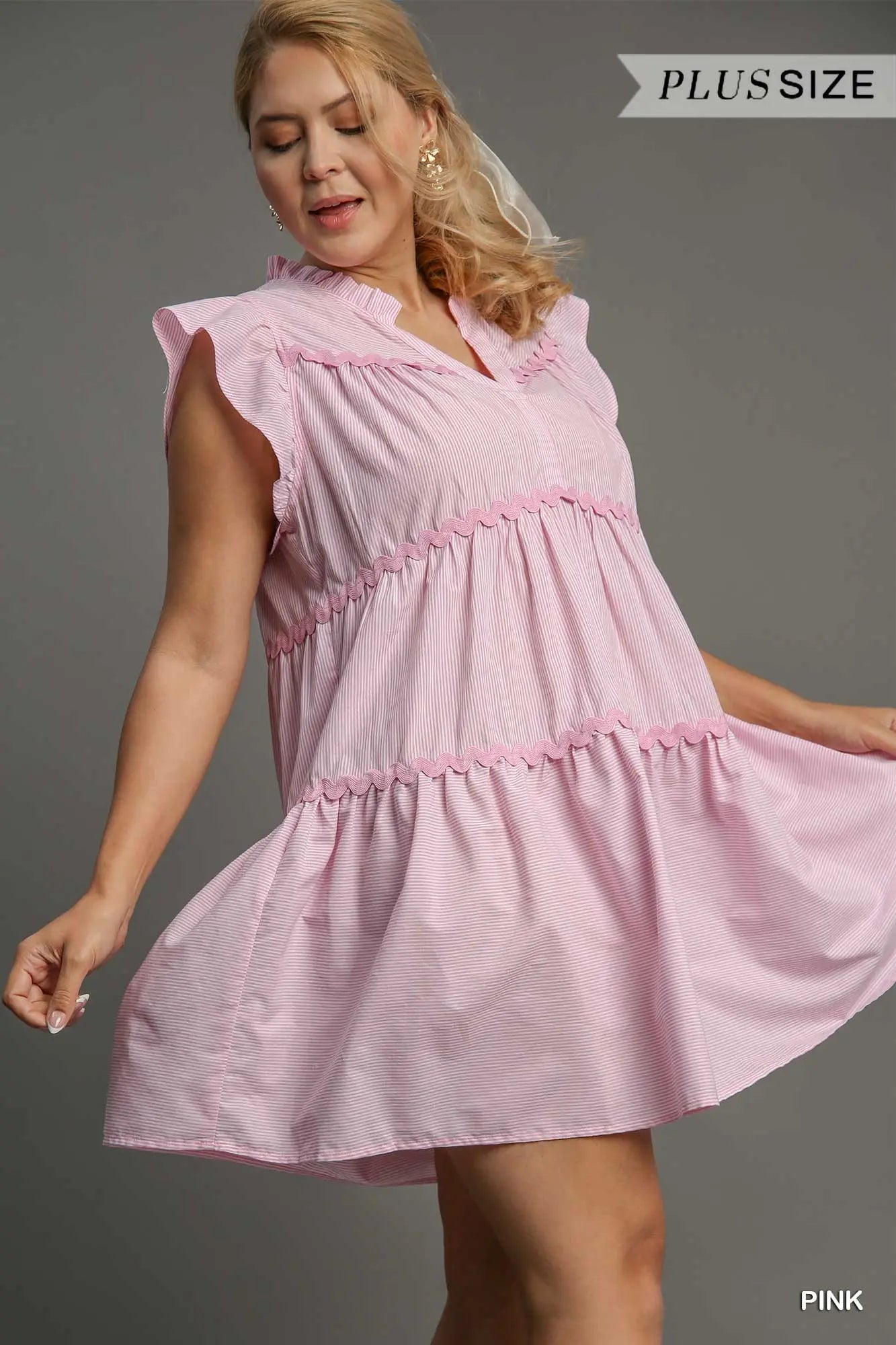 Pink Umgee Ruffle Dress
