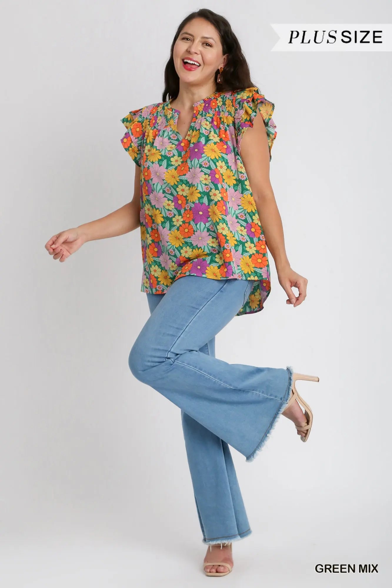 Floral Smocked Ruffle Top