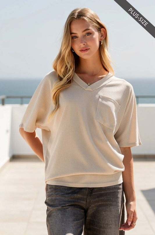 Waffle Top in the color oatmeal