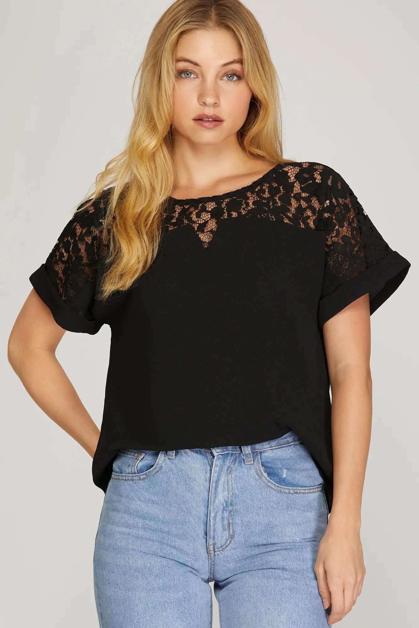 Black Woven Top