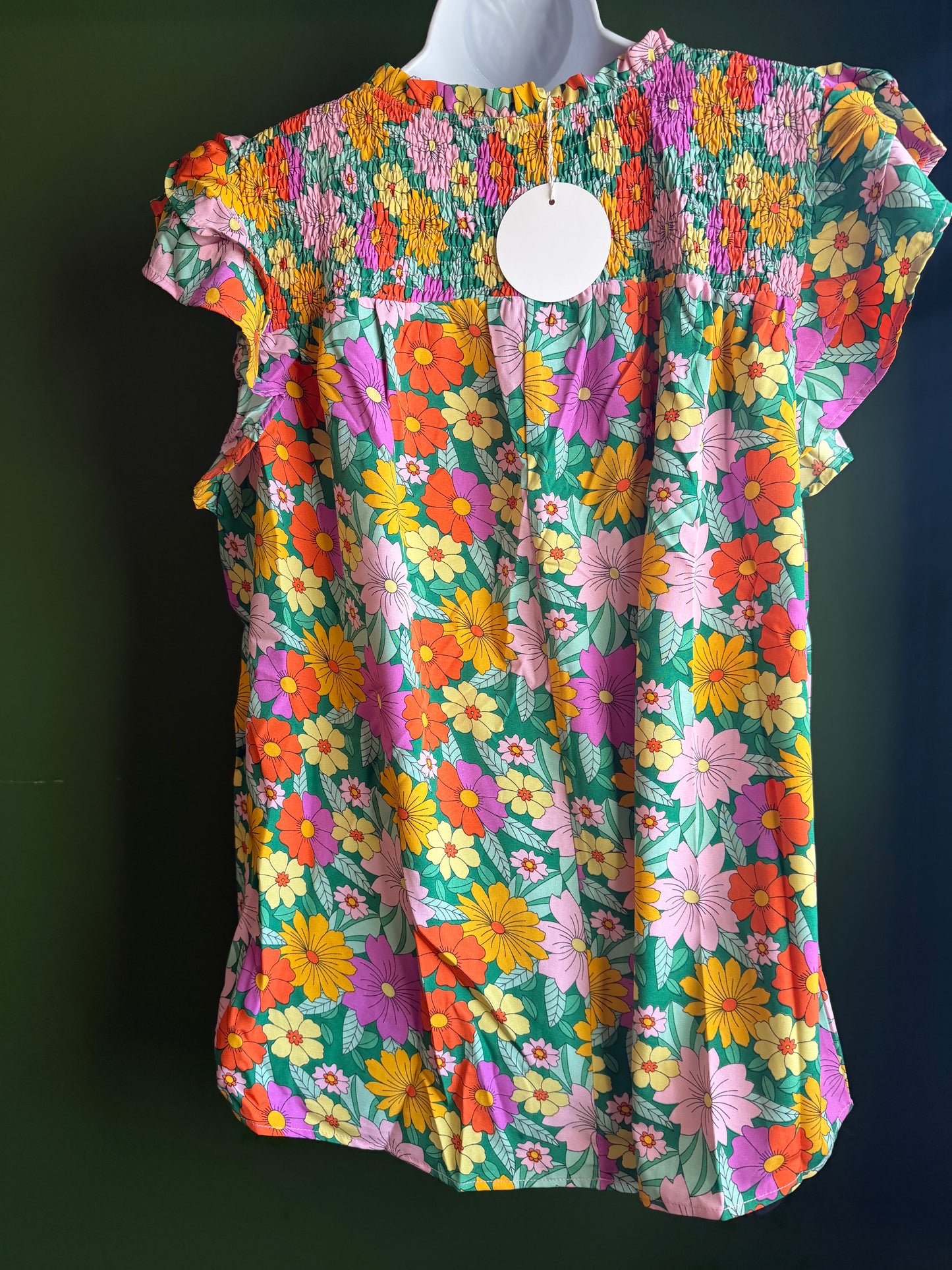 Floral Smocked Ruffle Top